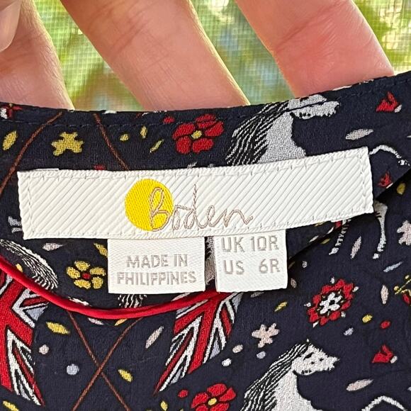 Boden Women's Navy Union Jack Midi Skirt 6R - Picture 7 of 8